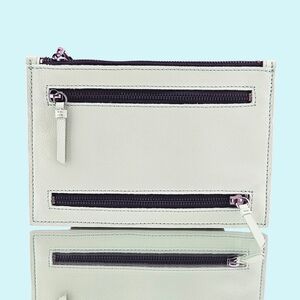 Botkier New York Purse Dusty Mint Chelsea Leather Medium Boxed Clutch Vacation